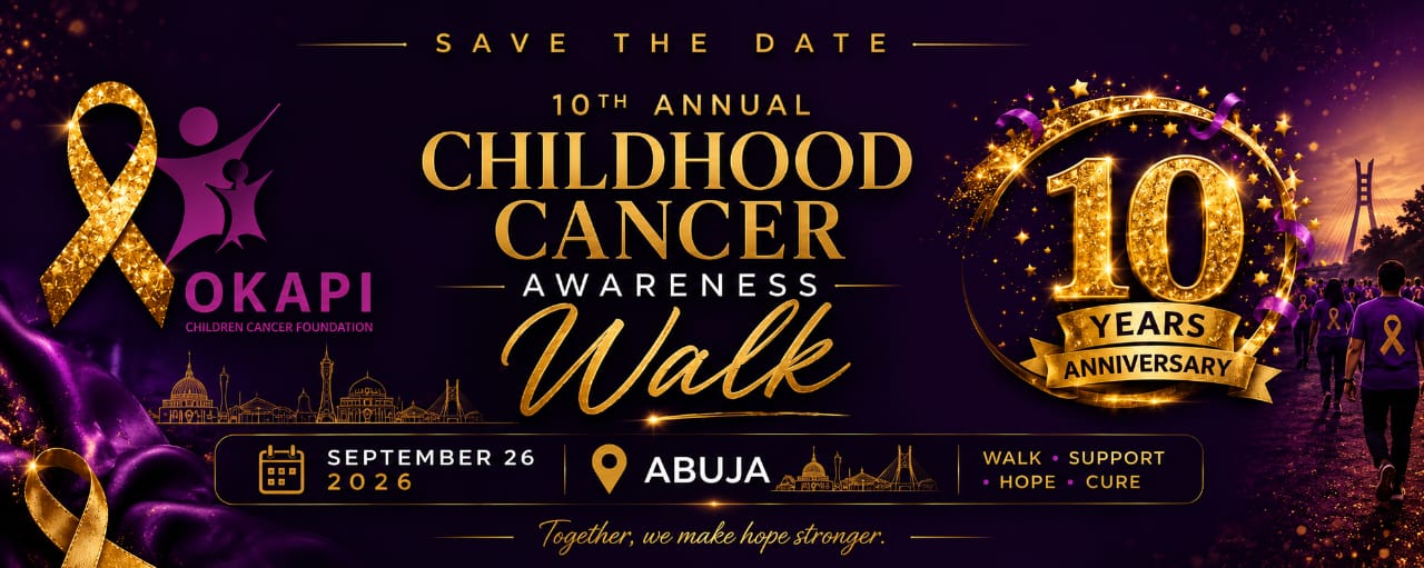 10th Annual Childhood Cancer Awareness Walk, Abuja, September 26, 2026 – Walk Support Hope Cure